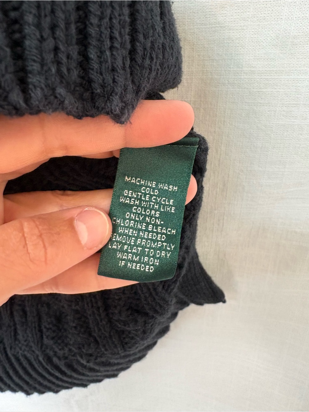Ralph Lauren Black Cable-Knit Crewneck Sweater - Picture 3 of 4